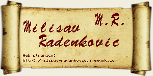 Milisav Radenković vizit kartica